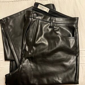 Abercrombie & Fitch 90’s Straight Black Leather Pants